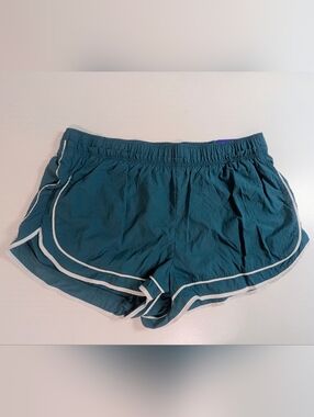 Joy Lab Women's Mid rise Built In Briefs Shorts Teal Stripes Size XL 2" Inseam